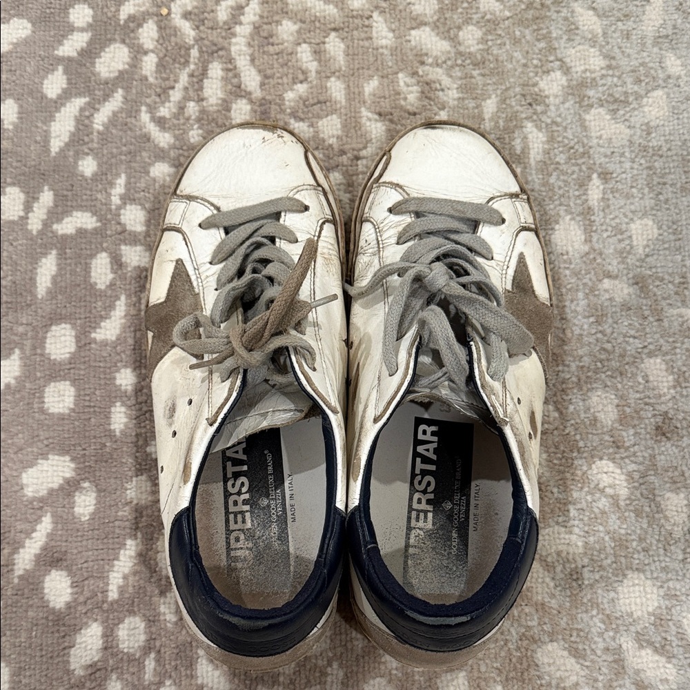 Golden Goose White and Brown Star Sneakers - Picture 3 of 3